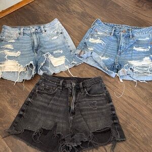 3 pairs of AE Jean shorts